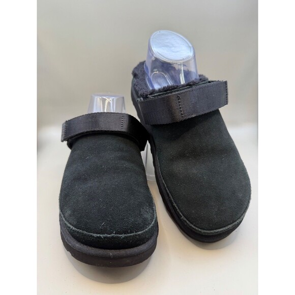 UGG Goldenstar Womens Black Suede Shearling Back Strap Size 9 1168530 - Picture 2 of 10